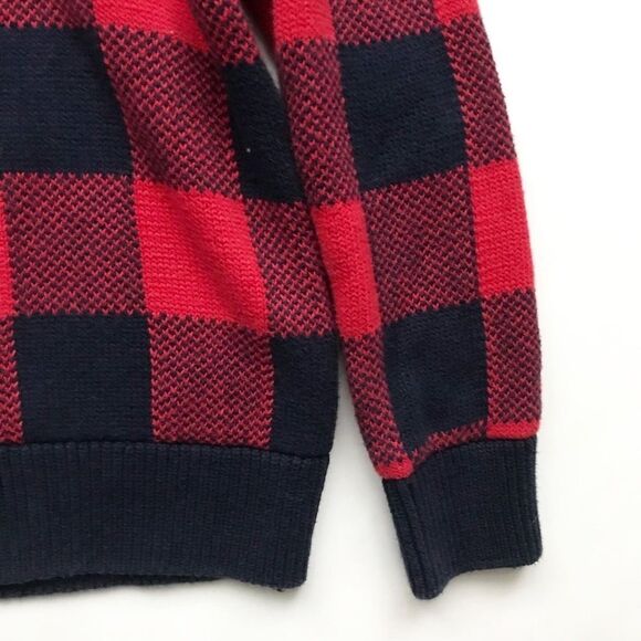 BABygap red/black knit buffalo plaid cowl neck sweater EUC 5T - Picture 3 of 5